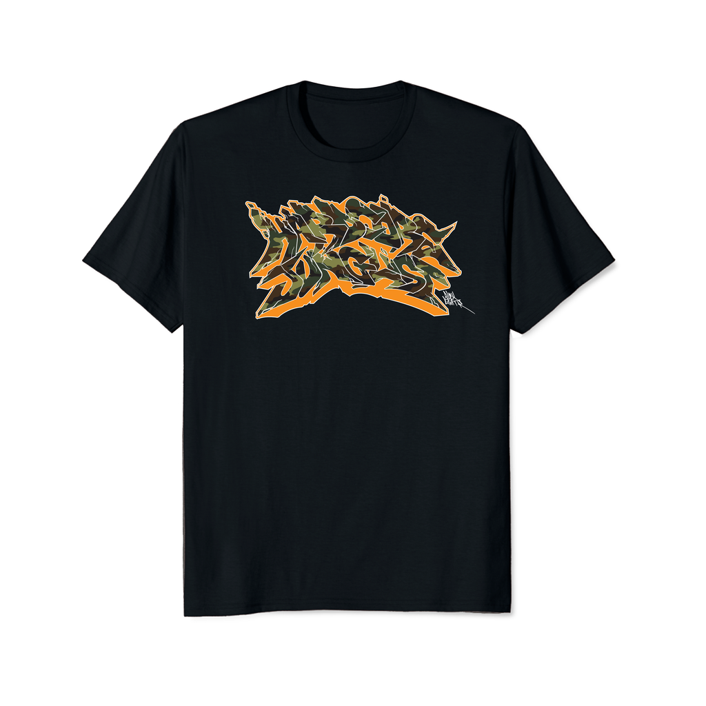 Camouflage Hardcore Junglist Graffiti shirt by Black Light King